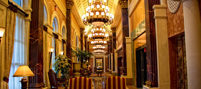 Luxury lobby at Acqualina Resort & Spa