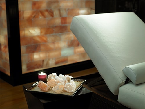 Chair and candle and spa rocks