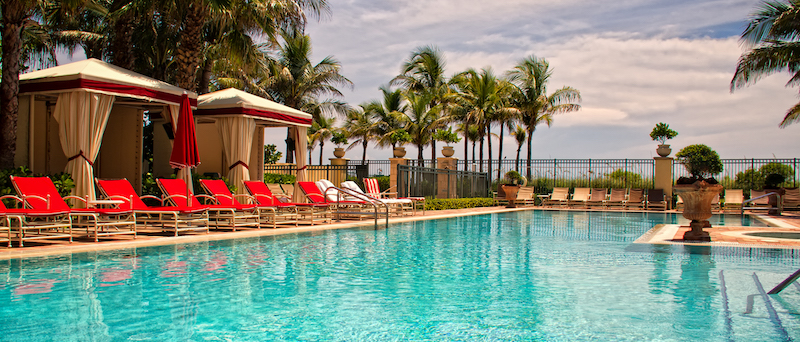 Infinity Pool and loungers at Acqualina Resort & Residences